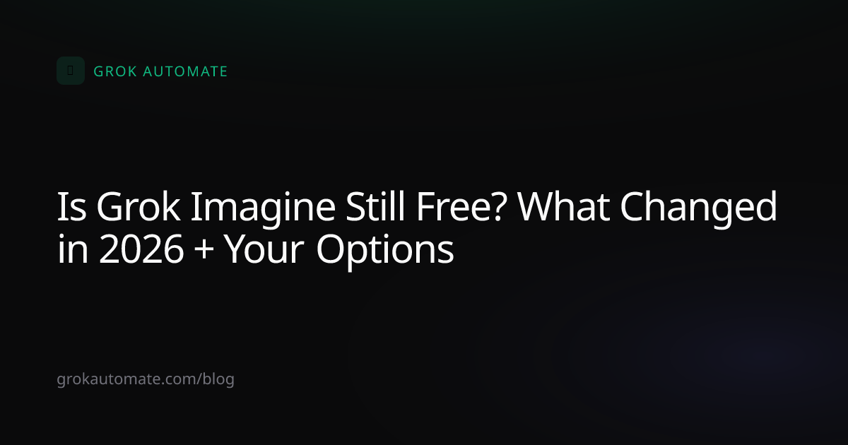 Is Grok Imagine Still Free? What Changed in 2026 + Your Options | Grok ...